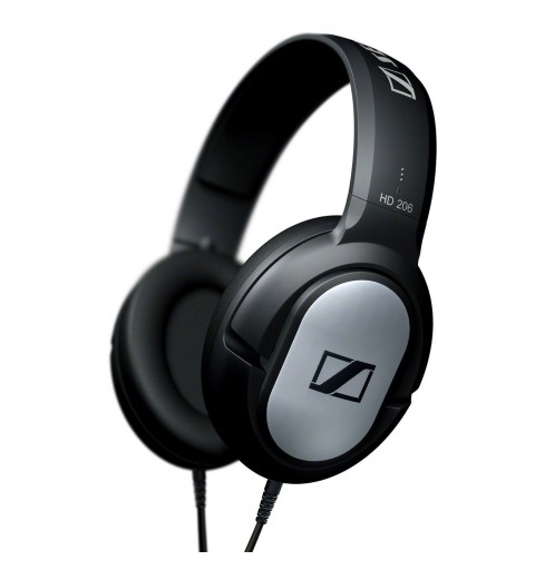 Sennheiser HD 206 Cablato Cuffie A Padiglione MUSICA Nero, Argento