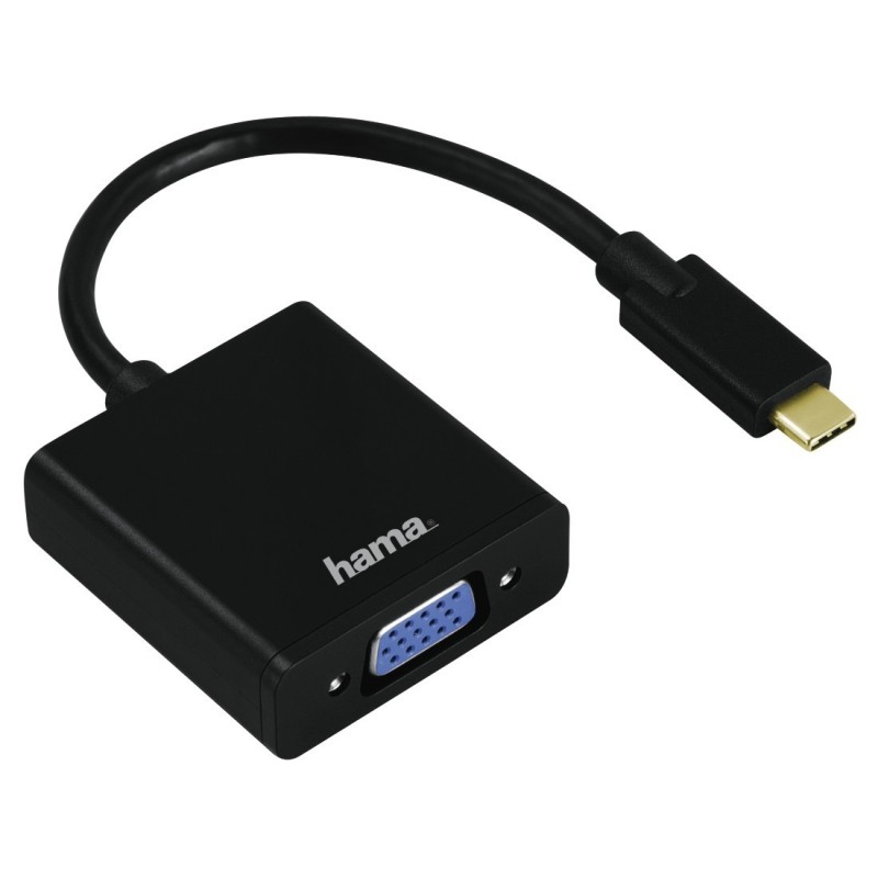 Hama USB-C VGA Adaptador gráfico USB 1920 x 1080 Pixeles Negro