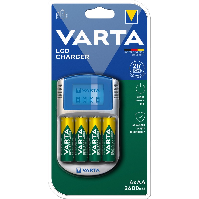 Varta LCD Charger 57070 + 4X 5716 & 12V & USB