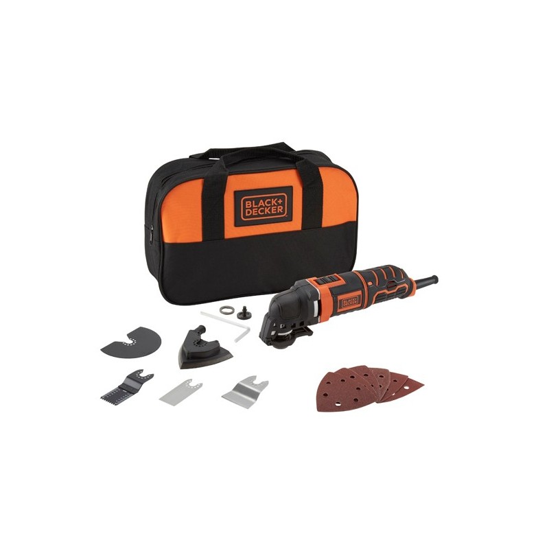 Black & Decker MT300SA2 multiherramienta oscilante Negro, Naranja