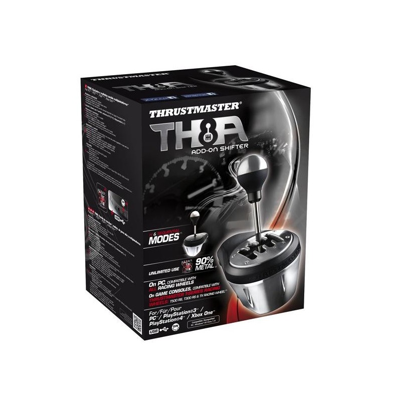 Thrustmaster TH8A Nero, Metallico USB 2.0 Speciale Analogico PC, Playstation 3, PlayStation 4, Xbox One