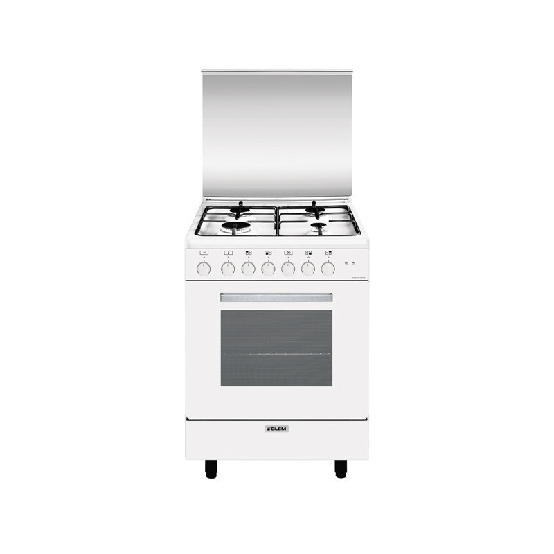 Glem Gas A664MX6 cocina Cocina independiente Encimera de gas Blanco A