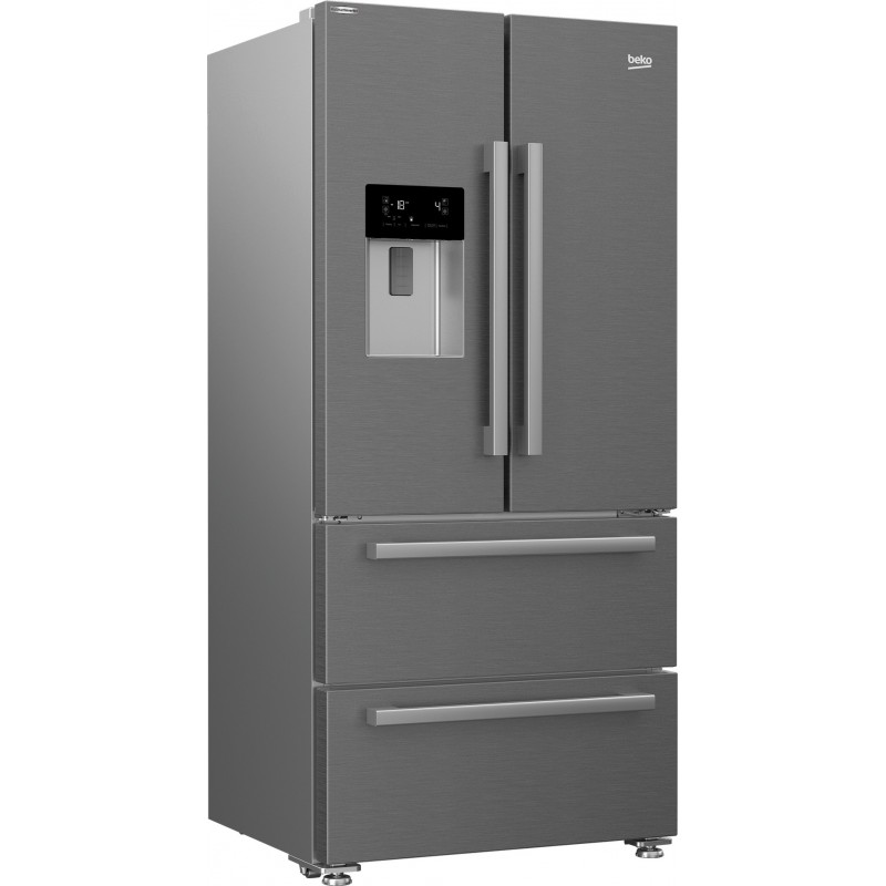 Beko GNE60530DXN Side-by-Side Kühlkombination Freistehend 530 l F Silber, Edelstahl