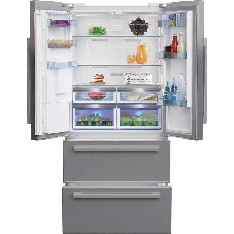 Beko GNE60530DXN frigorifero side-by-side Libera installazione 530 L F Argento, Acciaio inossidabile