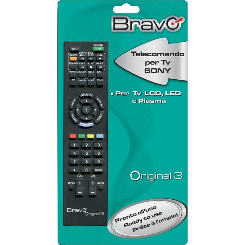 Bravo Original 3 mando a distancia IR inalámbrico TV Botones