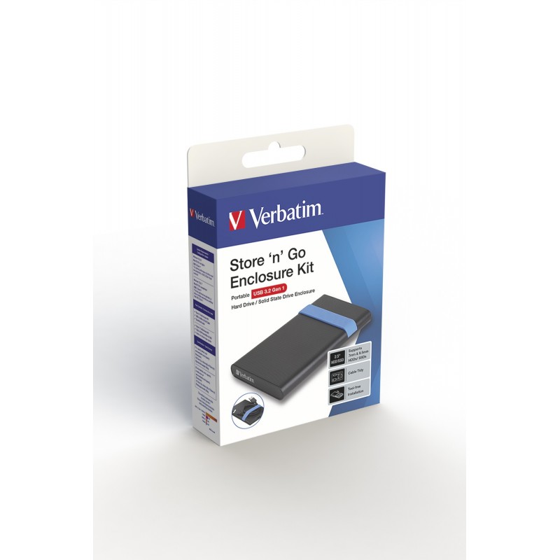 Verbatim Store'N'Go Enclosure Kit HDD SSD enclosure Black, Blue 2.5"