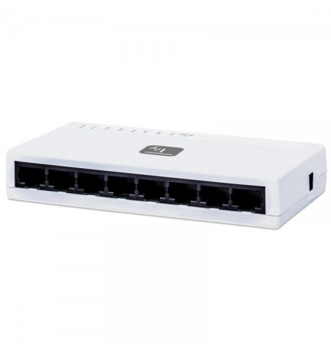 Techly I-SWHUB-080TY commutateur réseau Non-géré Fast Ethernet (10 100) Blanc