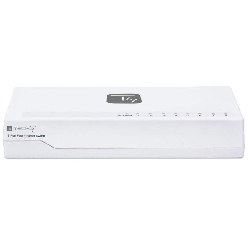 Techly 8 Ports 10 100 Mbps Fast Ethernet Switch Hub I-SWHUB-080TY