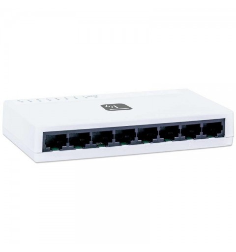 Techly I-SWHUB-080TY Netzwerk-Switch Unmanaged Fast Ethernet (10 100) Weiß