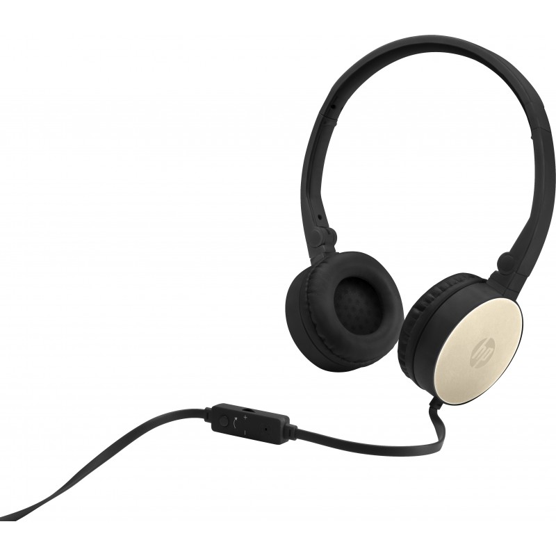 HP H2800 Auricolare Cablato A Padiglione Musica e Chiamate Nero, Oro