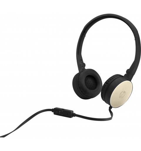 HP H2800 Auricolare Cablato A Padiglione Musica e Chiamate Nero, Oro