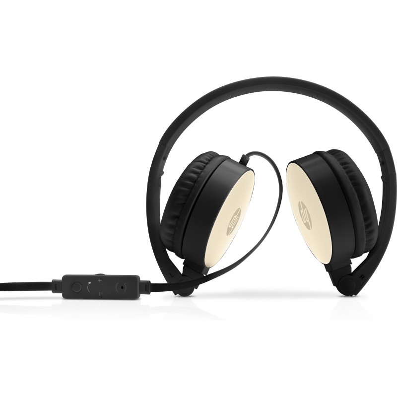 HP H2800 Auriculares Alámbrico Diadema Llamadas Música Negro, Oro