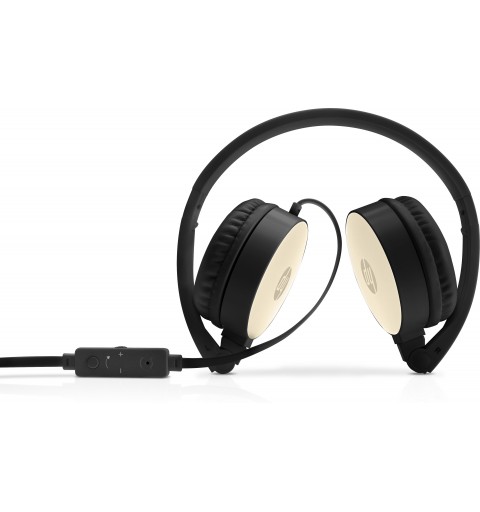 HP H2800 Auricolare Cablato A Padiglione Musica e Chiamate Nero, Oro