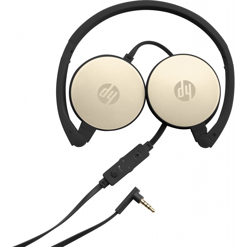 HP H2800 Auricolare Cablato A Padiglione Musica e Chiamate Nero, Oro