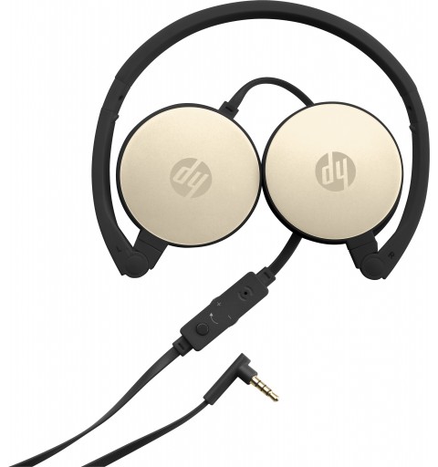 HP H2800 Auricolare Cablato A Padiglione Musica e Chiamate Nero, Oro