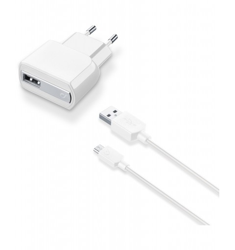 Cellularline USB Charger Kit Ultra - Fast Charge Universale Cavo e caricabatterie veloce 10W in un'unica soluzione Bianco