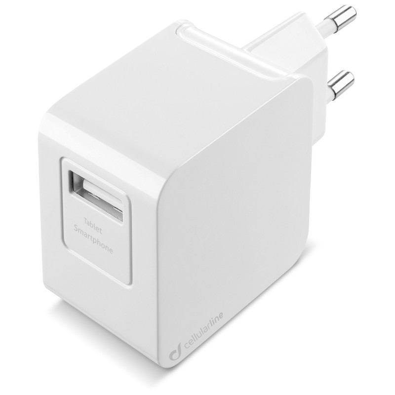 Cellularline USB Charger Kit Ultra - Fast Charge Universale Cavo e caricabatterie veloce 10W in un'unica soluzione Bianco