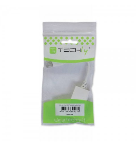 Techly 0.15m DisplayPort 1.2 - HDMI M F 0,15 m Blanc