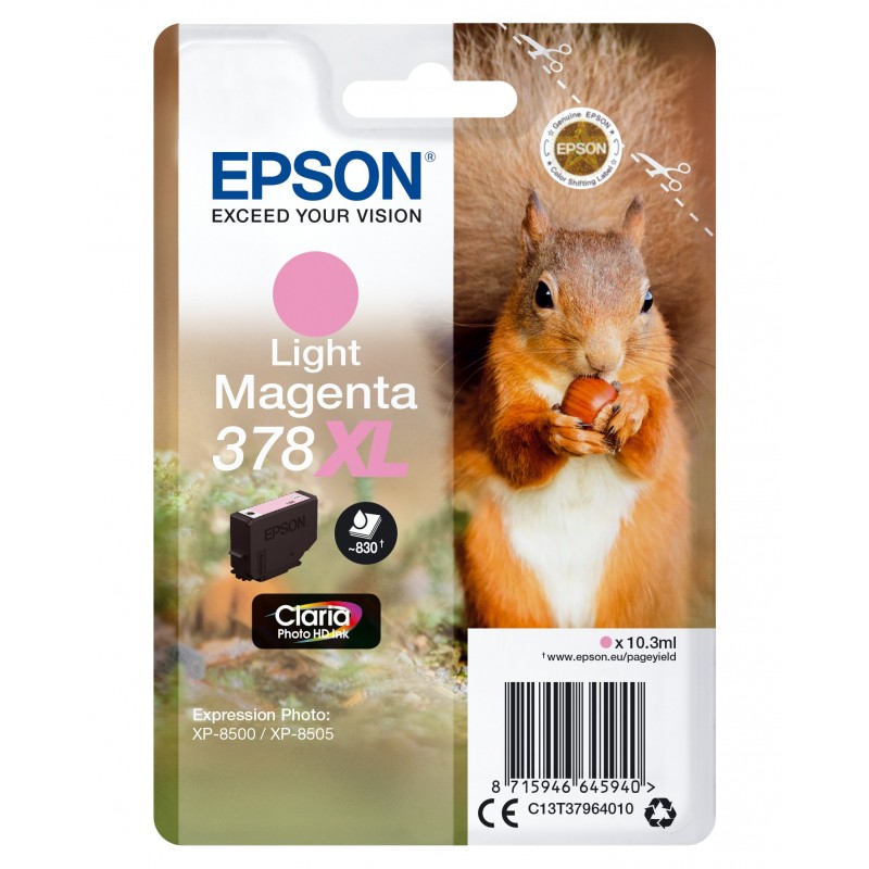 Epson Squirrel Singlepack Light Magenta 378XL Claria Photo HD Ink