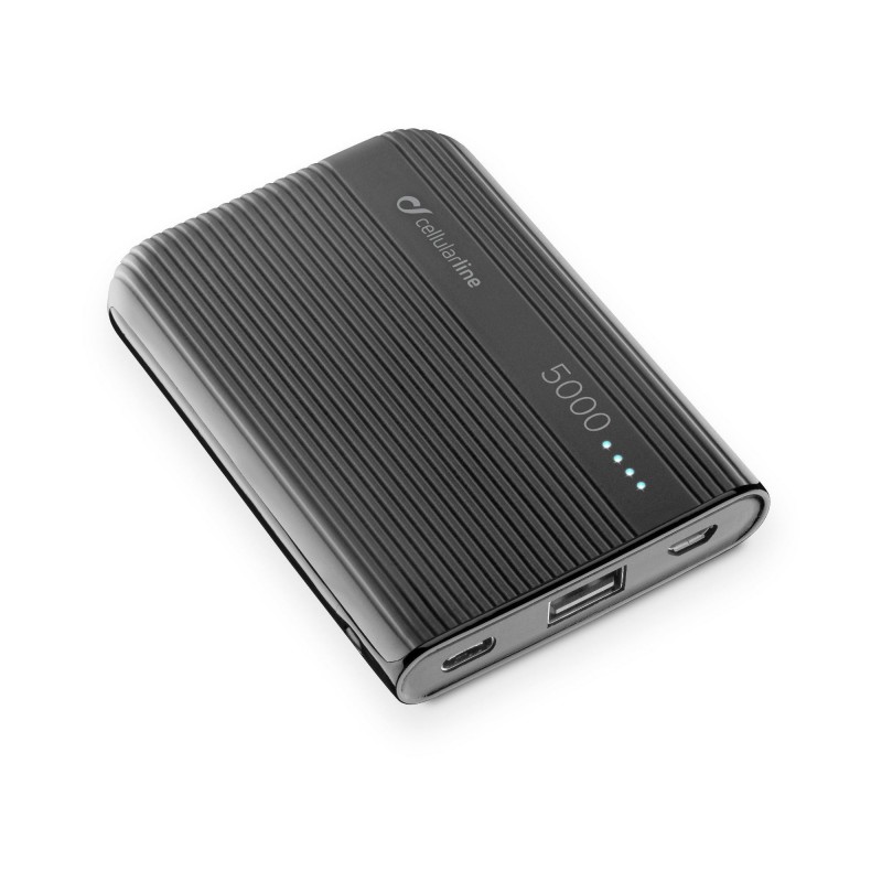 Cellularline FREEPPT5USBCK batería externa Polímero de litio 5000 mAh Negro, Gris