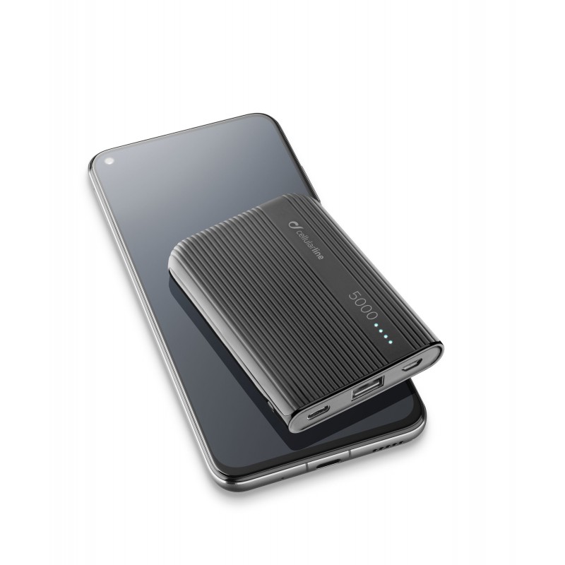 Cellularline FREEPPT5USBCK batería externa Polímero de litio 5000 mAh Negro, Gris