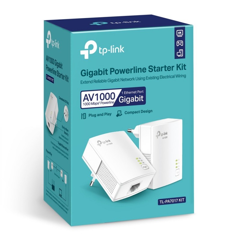 TP-LINK TL-PA7017 KIT 1000 Mbit s Eingebauter Ethernet-Anschluss Weiß 2 Stück(e)