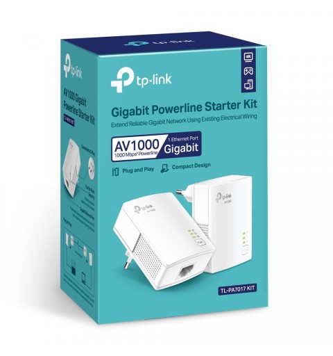 TP-LINK TL-PA7017 KIT 1000 Mbit s Eingebauter Ethernet-Anschluss Weiß 2 Stück(e)