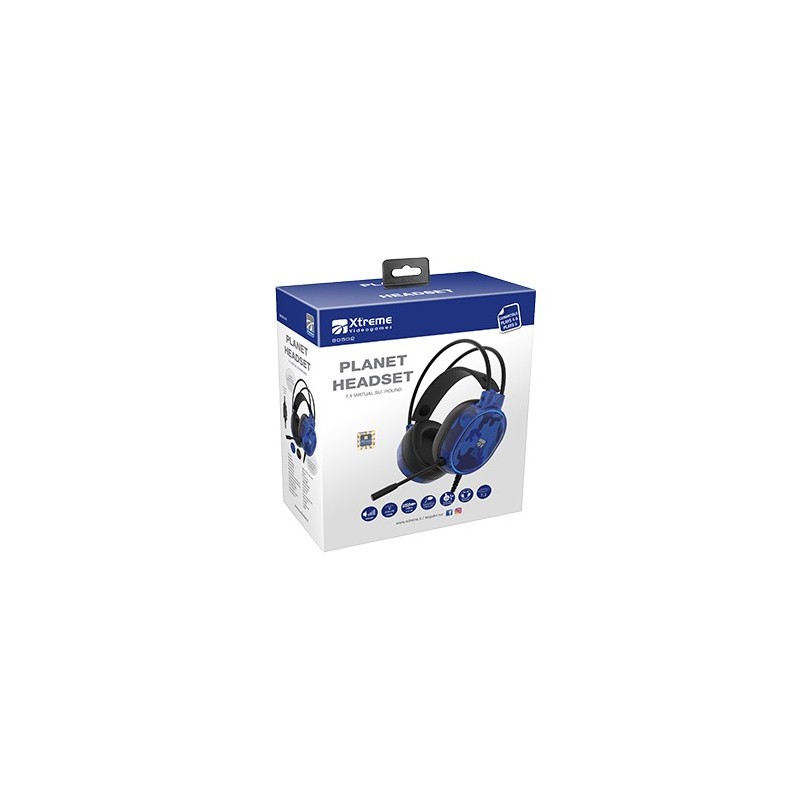 Xtreme 90502 auricular y casco Auriculares Alámbrico Diadema Juego USB tipo A Negro, Azul