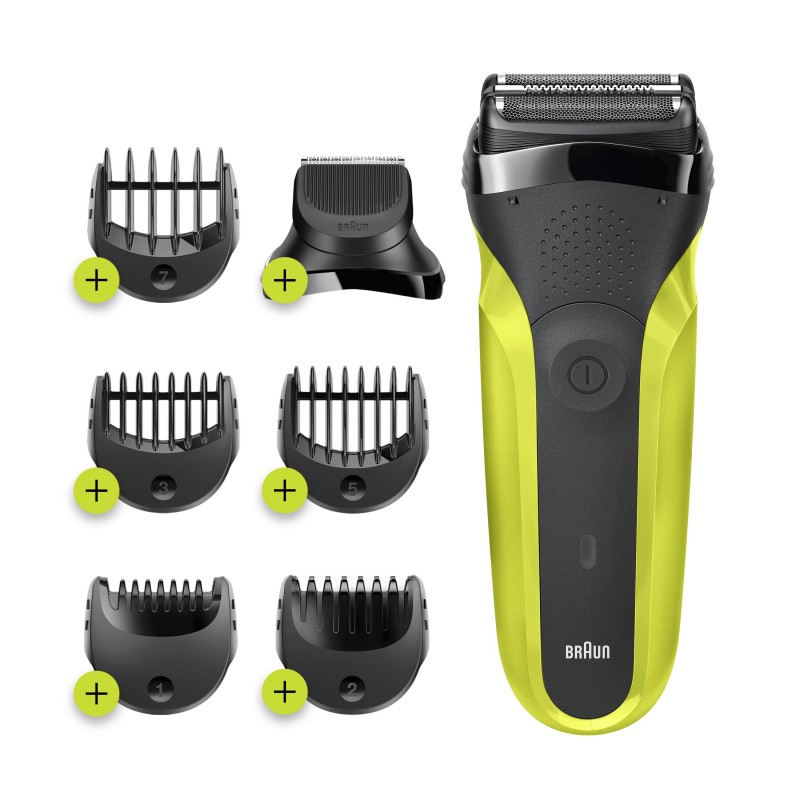 Braun Series 3 81702942 Herrenrasierapparat Folienschaber Trimmer Schwarz, Grün