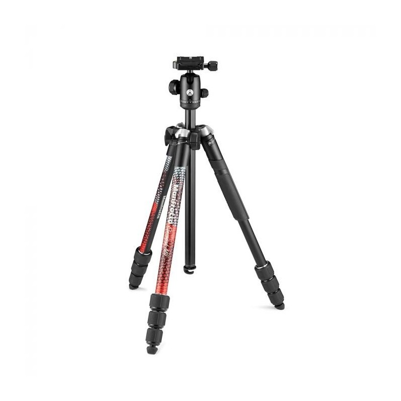 Manfrotto Element MII trépied Caméras numériques 3 pieds Noir, Rouge