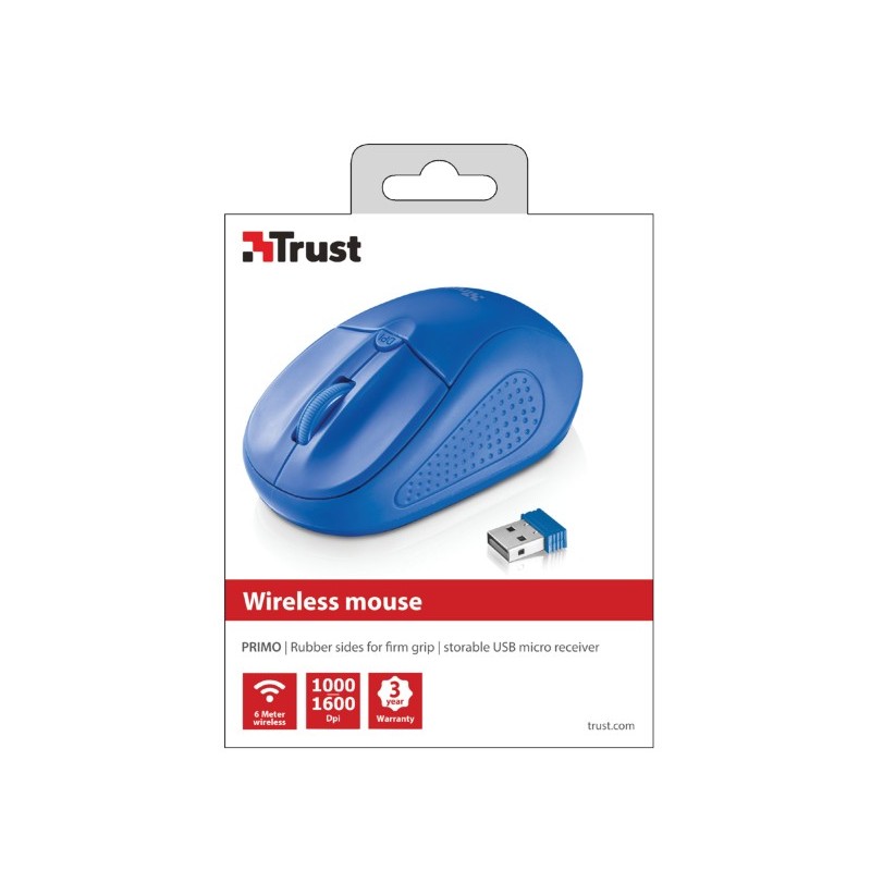 Trust 20786 mouse Ambidestro RF Wireless Ottico 1600 DPI