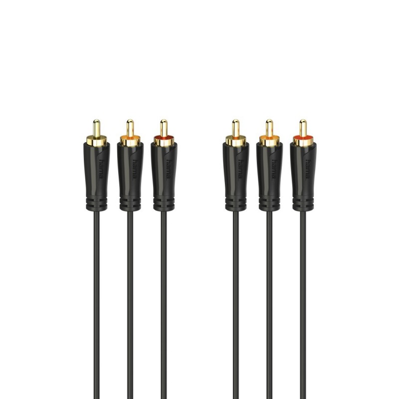 Hama 00205150 audio cable 1.5 m 3 x RCA Black