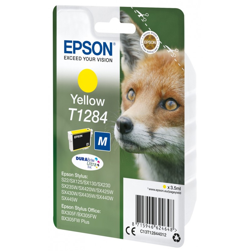 Epson Fox Singlepack Yellow T1284 DURABrite Ultra Ink