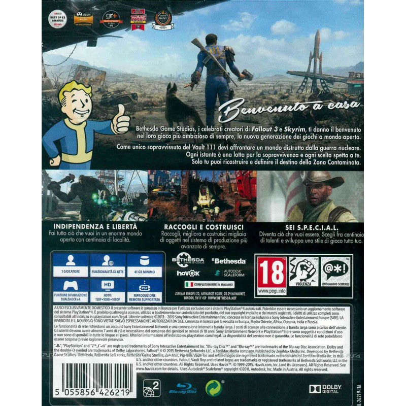 Bethesda Fallout 4 PS Hits Estándar Italiano PlayStation 4