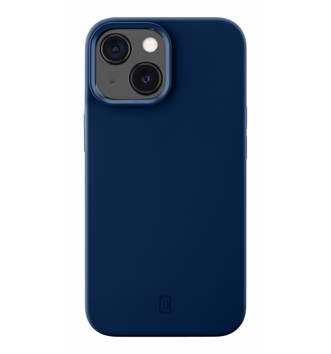 Cellularline Sensation - iPhone 13 Custodia in silicone soft touch con tecnologia antibatterica Microban integrata Blu