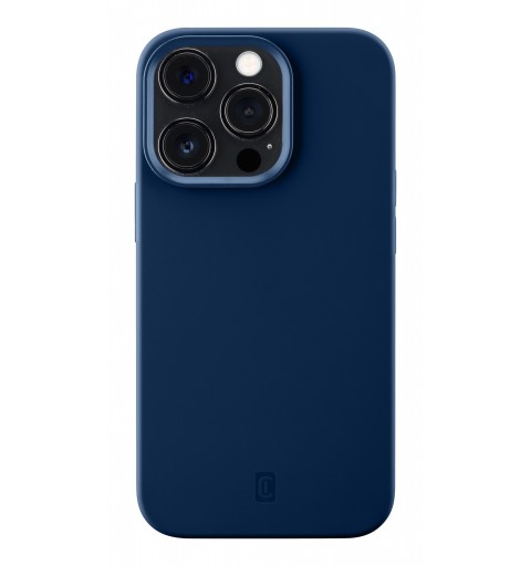 Cellularline Sensation - iPhone 13 Pro Custodia in silicone soft touch con tecnologia antibatterica Microban integrata Blu