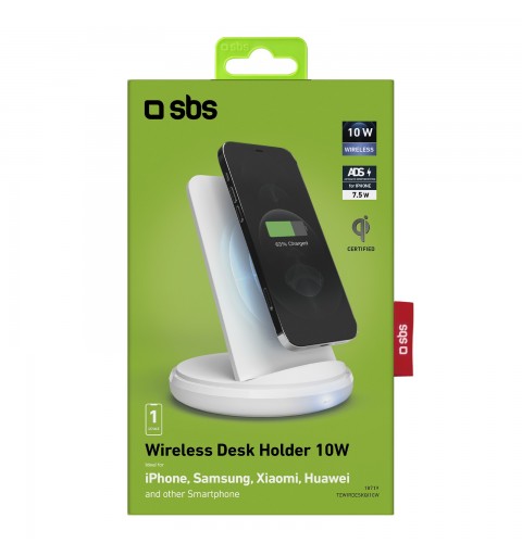 SBS TEWIRDESKQI10W chargeur d'appareils mobiles Blanc Intérieure
