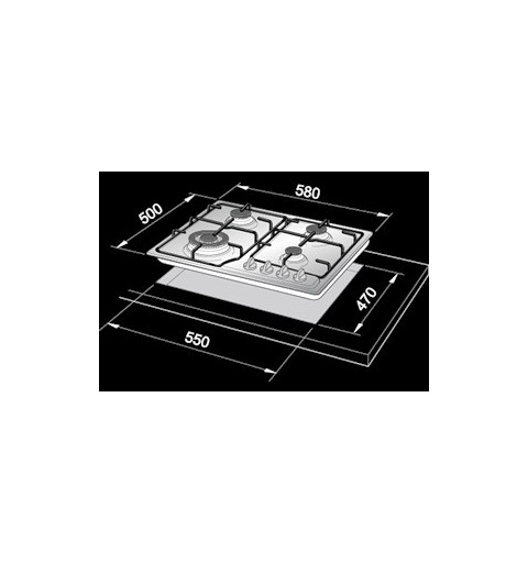 De’Longhi YBF 46 ASV hob White Built-in Gas 4 zone(s)