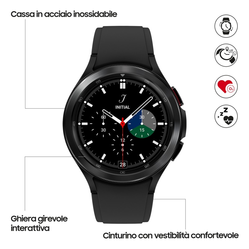 Samsung Galaxy Watch4 Classic Smartwatch Ghiera Interattiva Acciaio Inossidabile 46mm Memoria 16GB Black