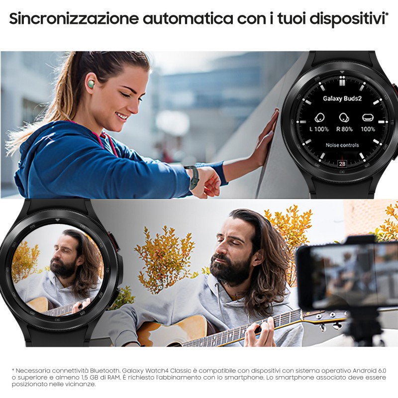 Samsung Galaxy Watch 4 Classic 46mm 3,56 cm (1.4") SAMOLED Negro GPS (satélite)