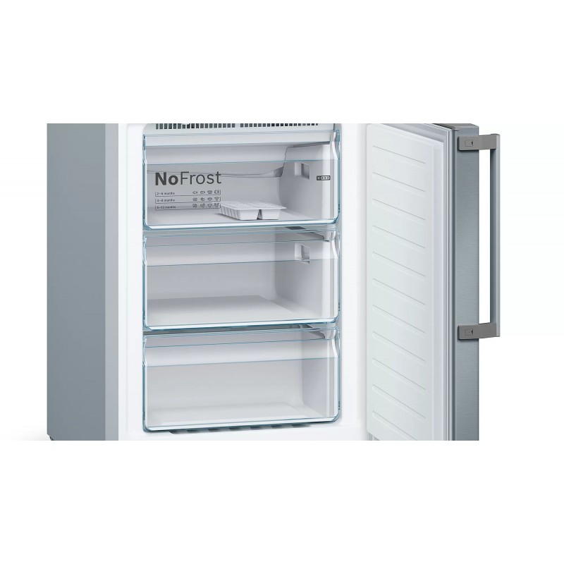 Bosch Serie 4 KGN367IDQ frigorifero con congelatore Libera installazione 326 L D Acciaio inossidabile