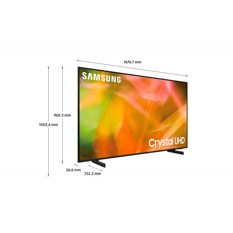 Samsung Series 8 TV Crystal UHD 4K 75” UE75AU8070 Smart TV Wi-Fi Black 2021