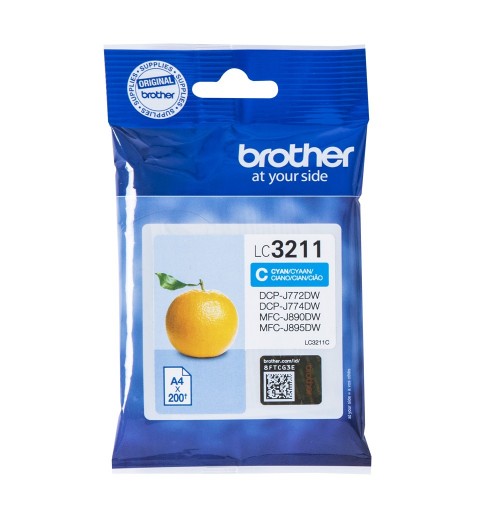 Brother LC-3211C cartucho de tinta Original Rendimiento estándar Cian