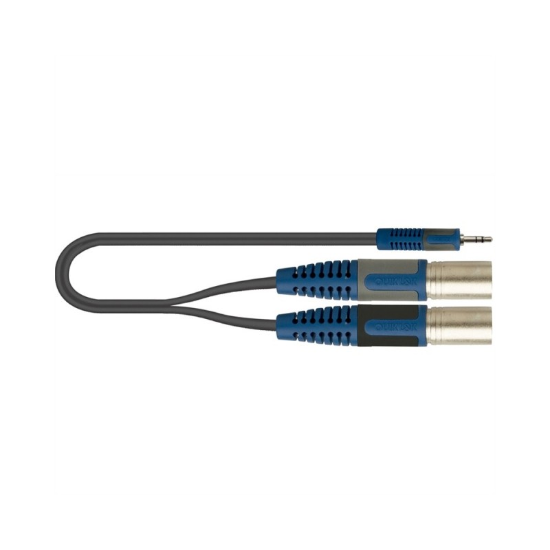 QUIK-LOK RKSA 192-5 Audio-Kabel 5 m 3.5mm 2 x XLR (3-pin) Schwarz, Blau, Grau