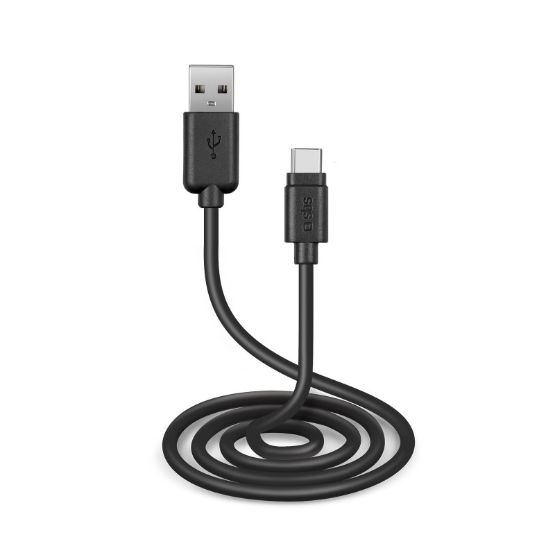 SBS TECABLETC3MTK cable USB 3 m USB 2.0 USB A USB C Negro