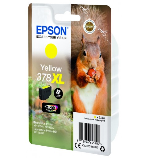 Epson Squirrel Singlepack Yellow 378XL Claria Photo HD Ink