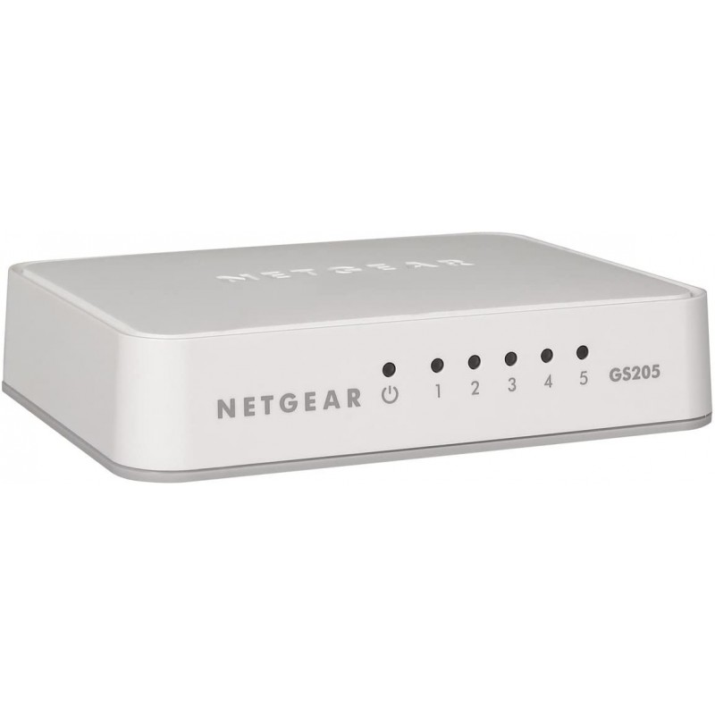 Netgear GS205 Non gestito Gigabit Ethernet (10 100 1000) Bianco