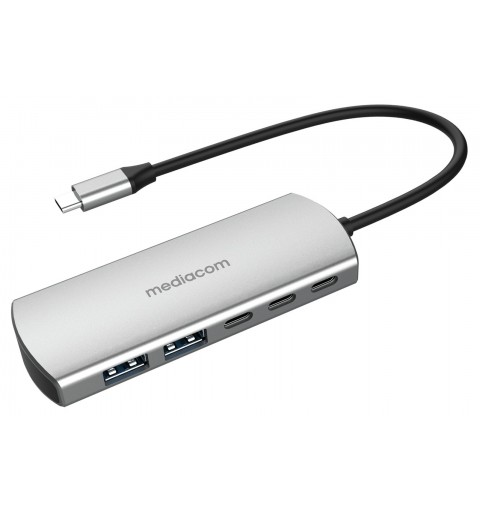 Mediacom MD-C324 hub di interfaccia USB 2.0 Type-C 5000 Mbit s Alluminio