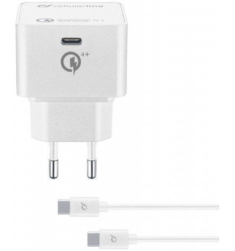 Cellularline USB-C Charger Kit 30W - USB-C to USB-C - iPad Pro (2018) and MacBook Caricabatterie da rete USB-C 30W per la