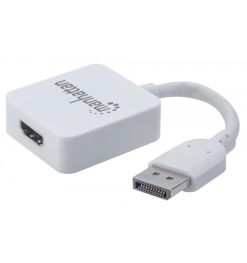 Manhattan HDMI to DisplayPort Cable, 4K@30Hz, 11cm, Female to Male, 10.2 Gbps, White, Three Year Warranty, Blister